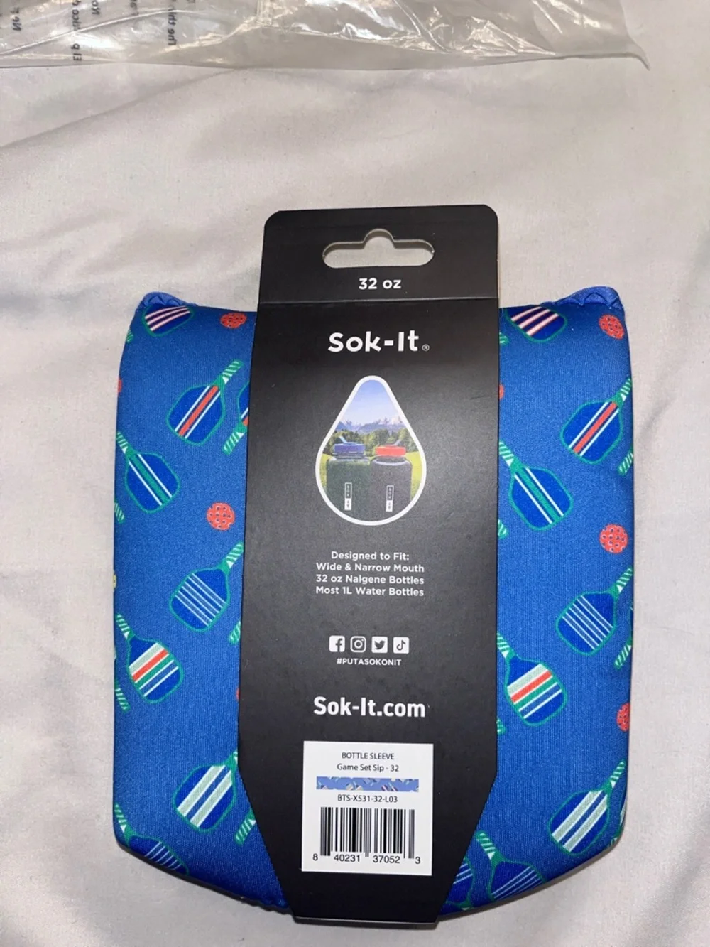 Sok It Blue Insulating Beverage Sleeve for 32 oz Bottles